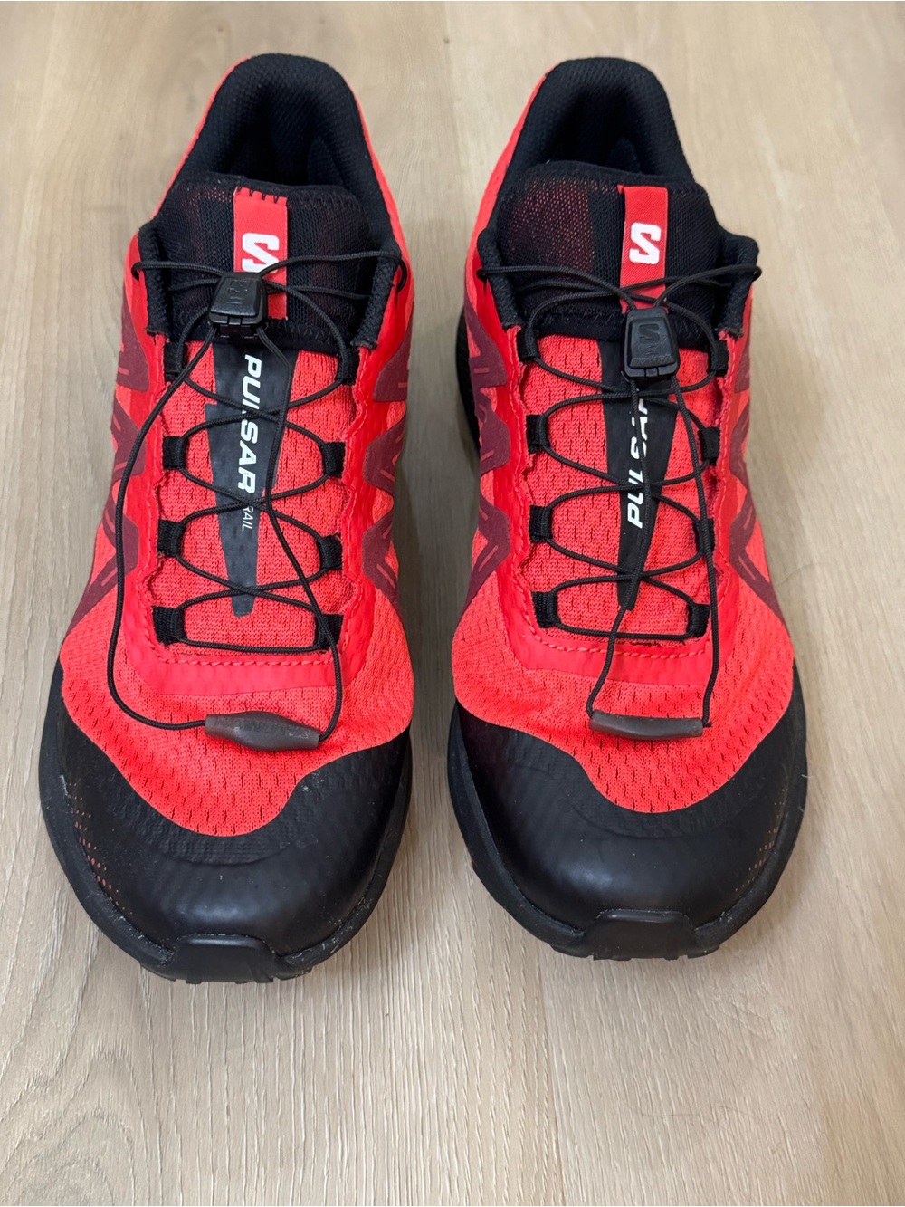 Salomon Pulsar Trail Running Shoes - Red and Black - Men's Size 9